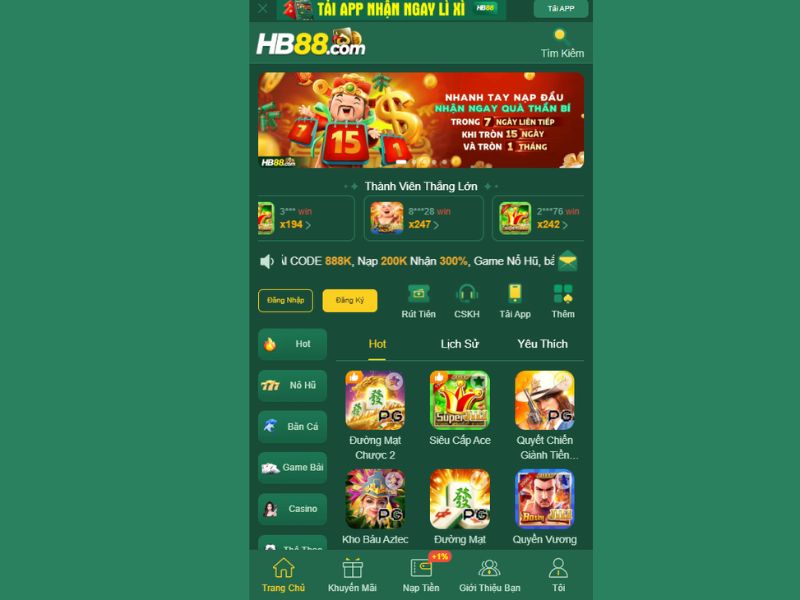 Các chương trình khuyến mãi hấp dẫn của HB88